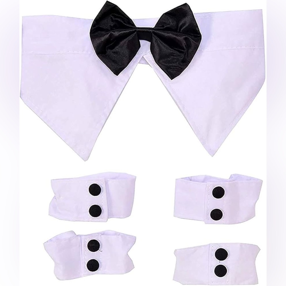 ❗️Last Chance❗️ Dog Formal Black and White Bow Tie Set